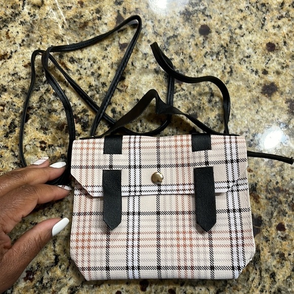 Designer White Plaid Mini Handbag - Picture 8 of 12